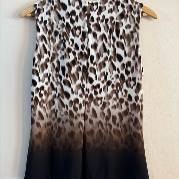 Calvin Klein Brown and Black Animal Print Blouse - Picture 2 of 4